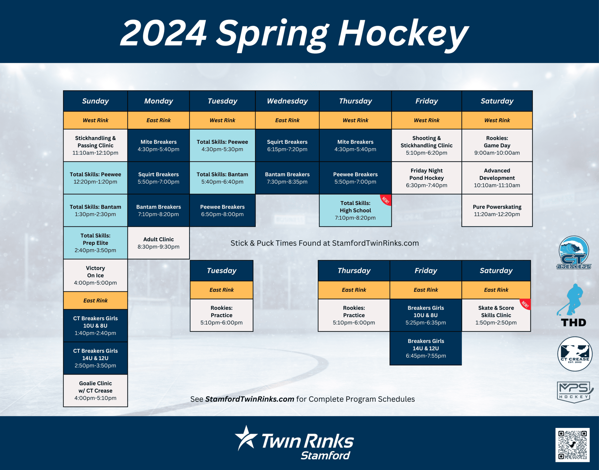 2024 Spring Hockey Clinics Twin Rinks Stamford